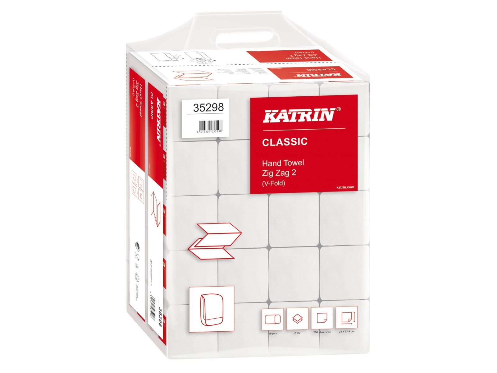 Ręcznik ZZ Katrin 35298 Classic biały, miękki, 2-warstwowy, 4000 listków